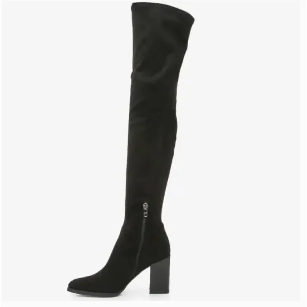 Marc Fisher Black Over-the-Knee Block Heel Boots